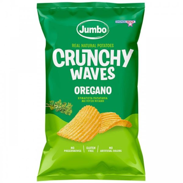 Jumbo Crunchy Waves chips κυματιστά πατατάκια με ρίγανη
