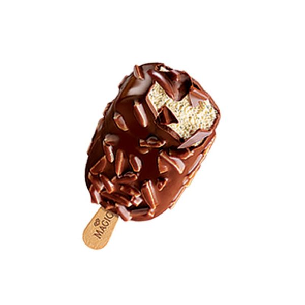 Algida παγωτό Magic Almond με γεύση βανίλια και αμύγδαλα ξυλάκι