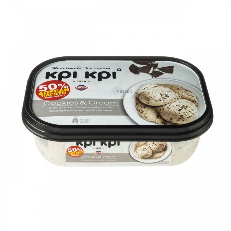 Κρι κρι παγωτό Heartmade Cookies & Cream 1,5lt