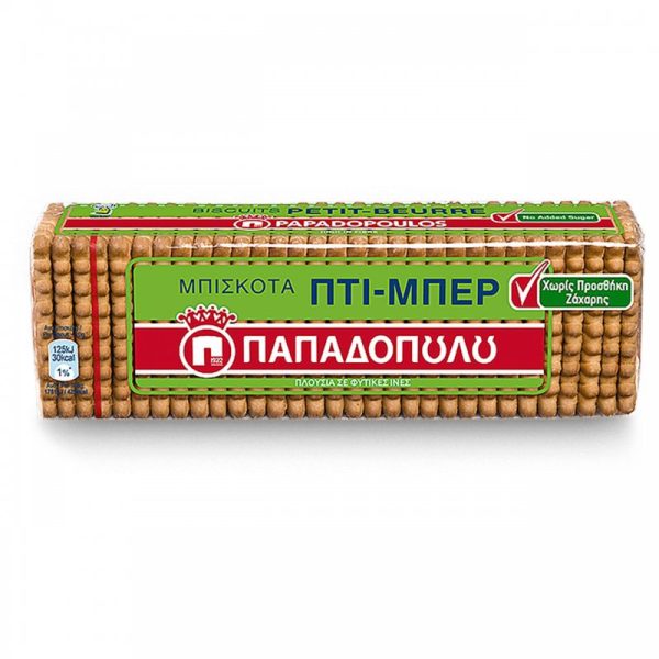 Παπαδοπούλου μπισκότα πτιμπερ χωρίς προσθήκη ζάχαρης 225gr