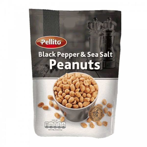 Pelitto Peanuts Black pepper & Sea salt φυστίκια με μαύρο πιπέρι και αλάτι 150gr