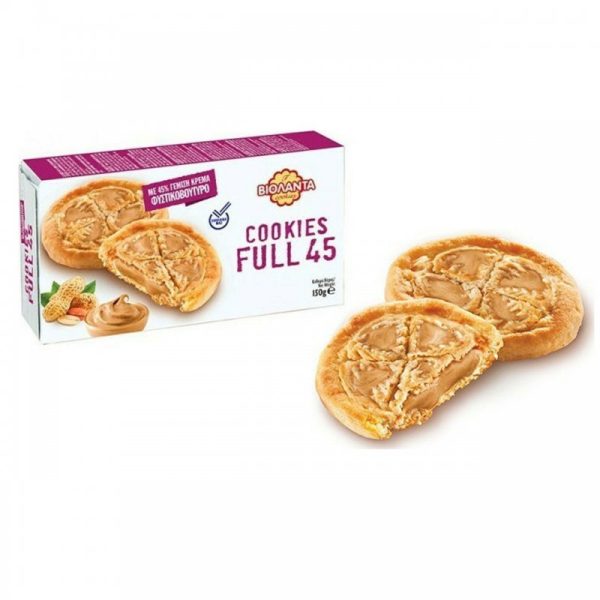 Βιολάντα Μπισκότα Cookies Full 45 με γέμιση κρέμα φυστικοβούτυρο 150gr